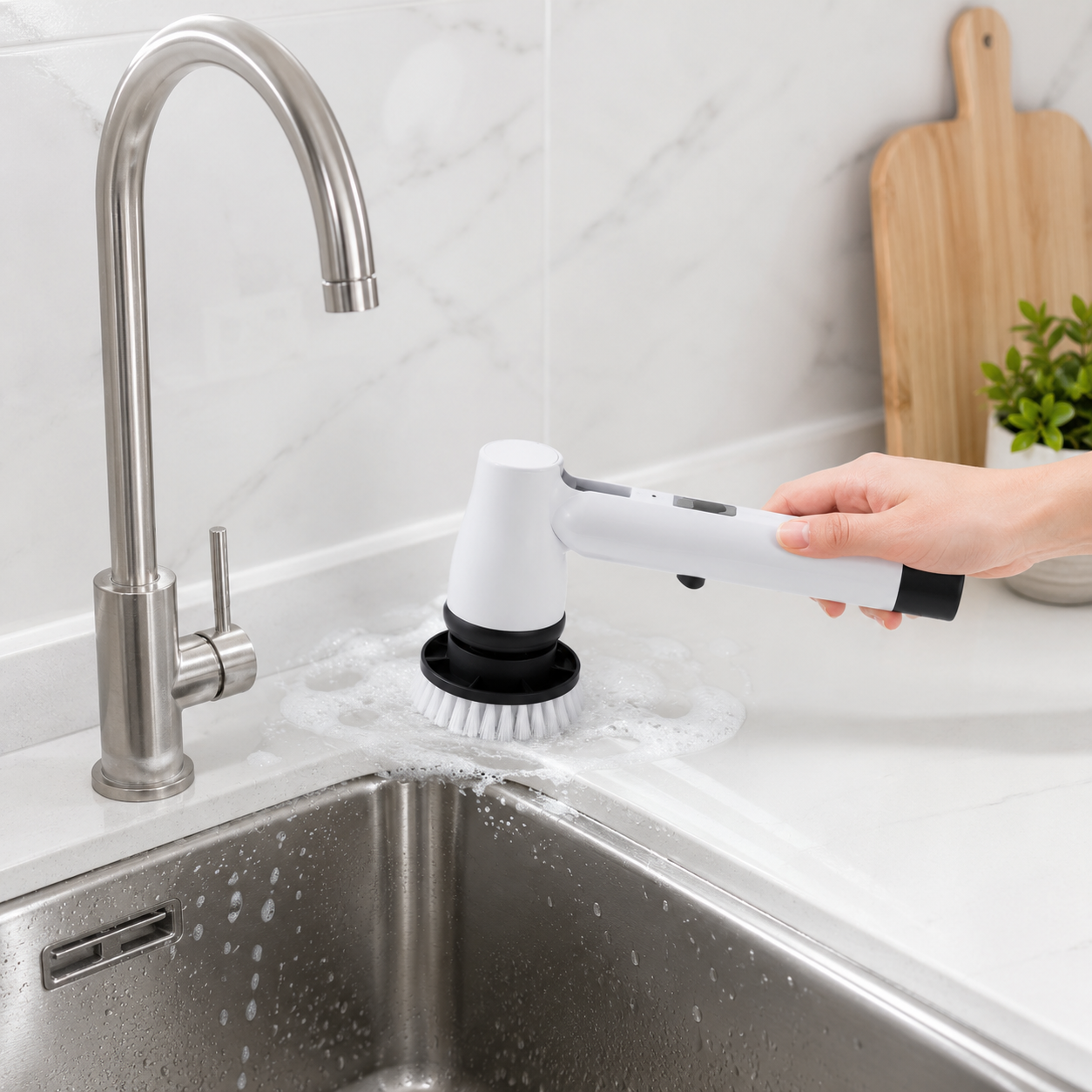 Keromee ハンドヘルド家庭用電気クリーニングブラシフローリング充電式ワイヤレスコードレススピンパワーブラシ WS-101