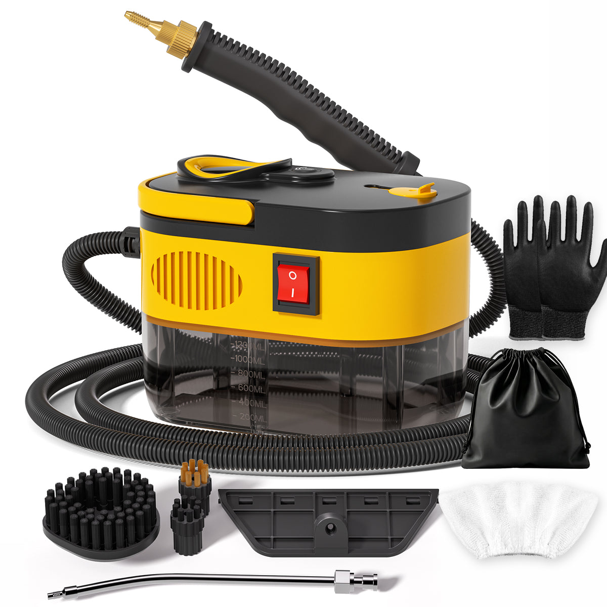 KEROMEE Portable Steam Cleaner for Home, 1500W Steamer for Cleaning, 1.2L Tank, 6-Level Adjustable Steam, 15s Heat-Up, 8 Accessories for Grout, Tile, Kitchen & Car detailing